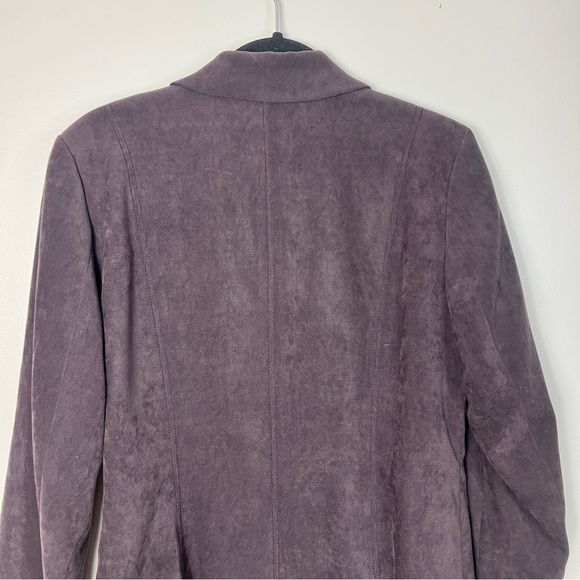 Jessica Purple Brown Longer Blazer Button Up Tailored Suit Jacket women Size 8P - Picture 7 of 12